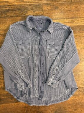 Aerie Lumberjane Waffle Knit Button-Up Shirt